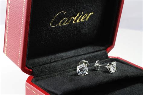 cartier diamond solitaire earrings|cartier earrings price list.